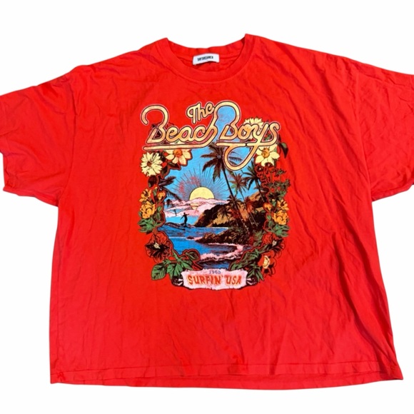 Daydreamer Tops - Daydreamer x Free People Beach Boys One Size Tee NWOT Red